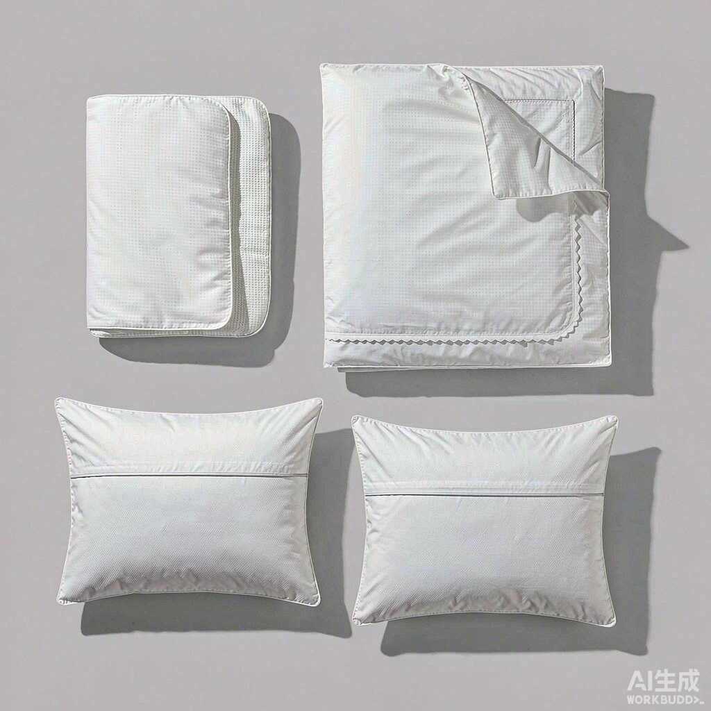 4-piece cotton bedding set flat lay